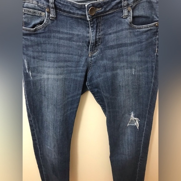 Kut from the kloth catherine womens cotton boyfriend distressed jeans size 10 - Picture 5 of 15